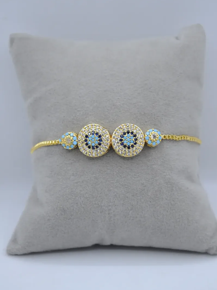 Pulsera De Ojos Turcos Ajustable Con Circones Mujer 6