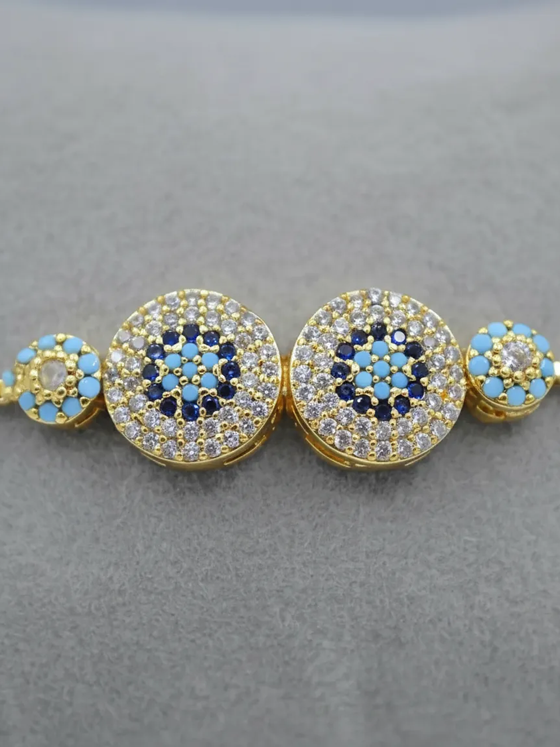 Pulsera De Ojos Turcos Ajustable Con Circones Mujer 7