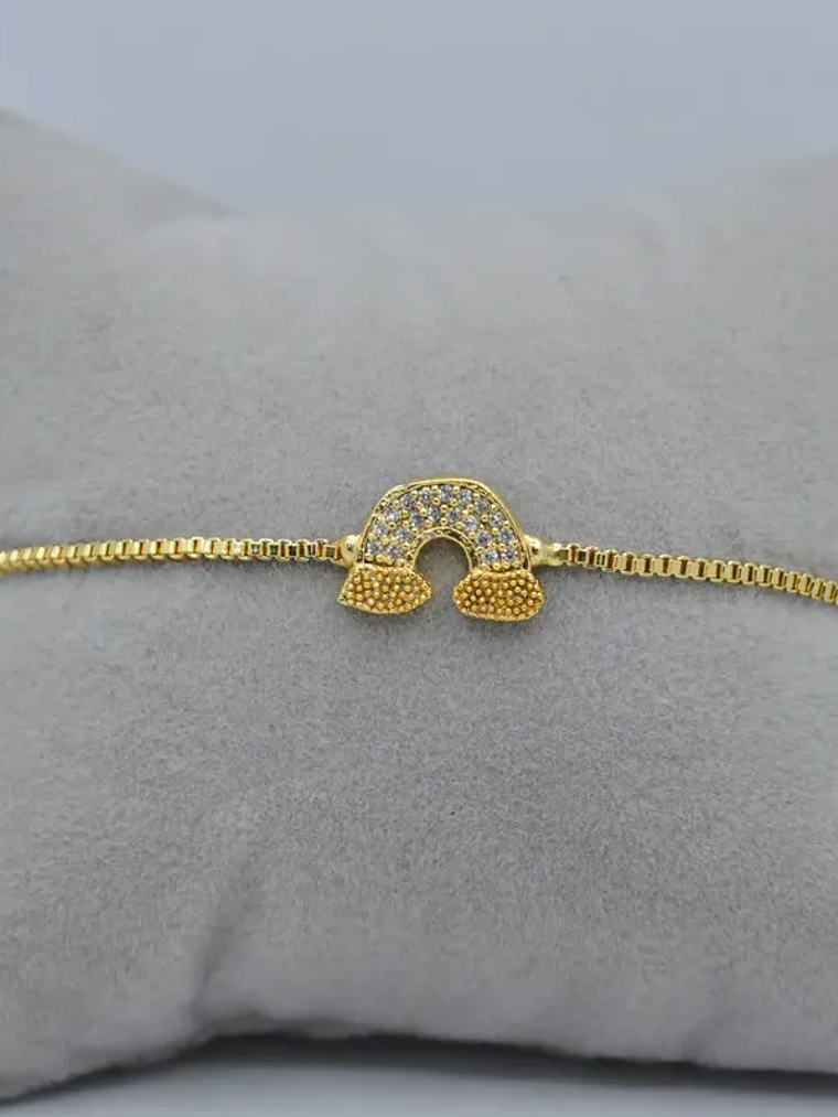 Pulsera Delicada Con Forma De Arcoiris Ajustable 2
