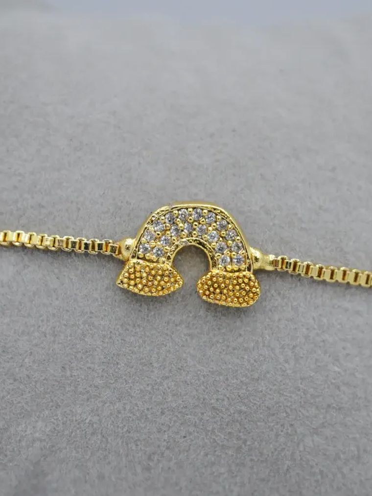 Pulsera Delicada Con Forma De Arcoiris Ajustable 3