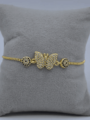 Pulsera De Mariposa Con Ojo Turco
