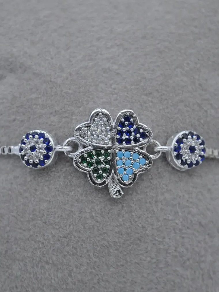 Pulsera De Trébol De La Suerte Con Circones Colores 7