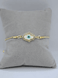 Pulsera En Acero Bañado En Rodio Con Mano Y Ojo Turco - Miniatura 6