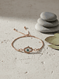 Pulsera En Acero Bañado En Rodio Con Mano Y Ojo Turco - Miniatura 9