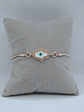 Pulsera En Acero Bañado En Rodio Con Mano Y Ojo Turco - Miniatura 10