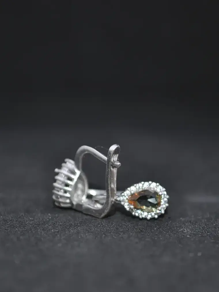 Aretes en Forma de Gota Con Sultanita y Circones 3