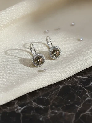 Aretes Redondos Pequeños Con Piedra Sultanita Y Circones