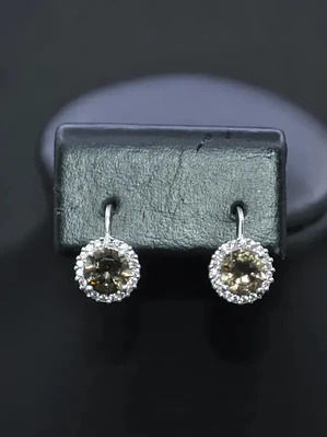 Aretes Redondos Pequeños Con Piedra Sultanita Y Circones