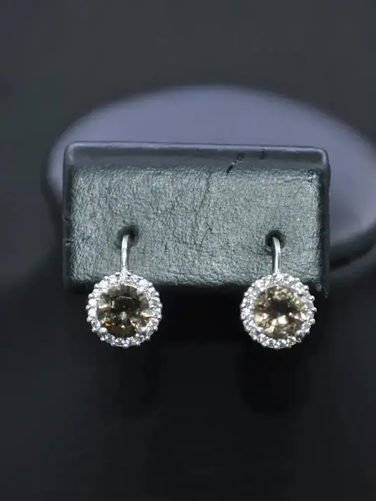 Aretes Redondos Pequeños Con Piedra Sultanita Y Circones 2