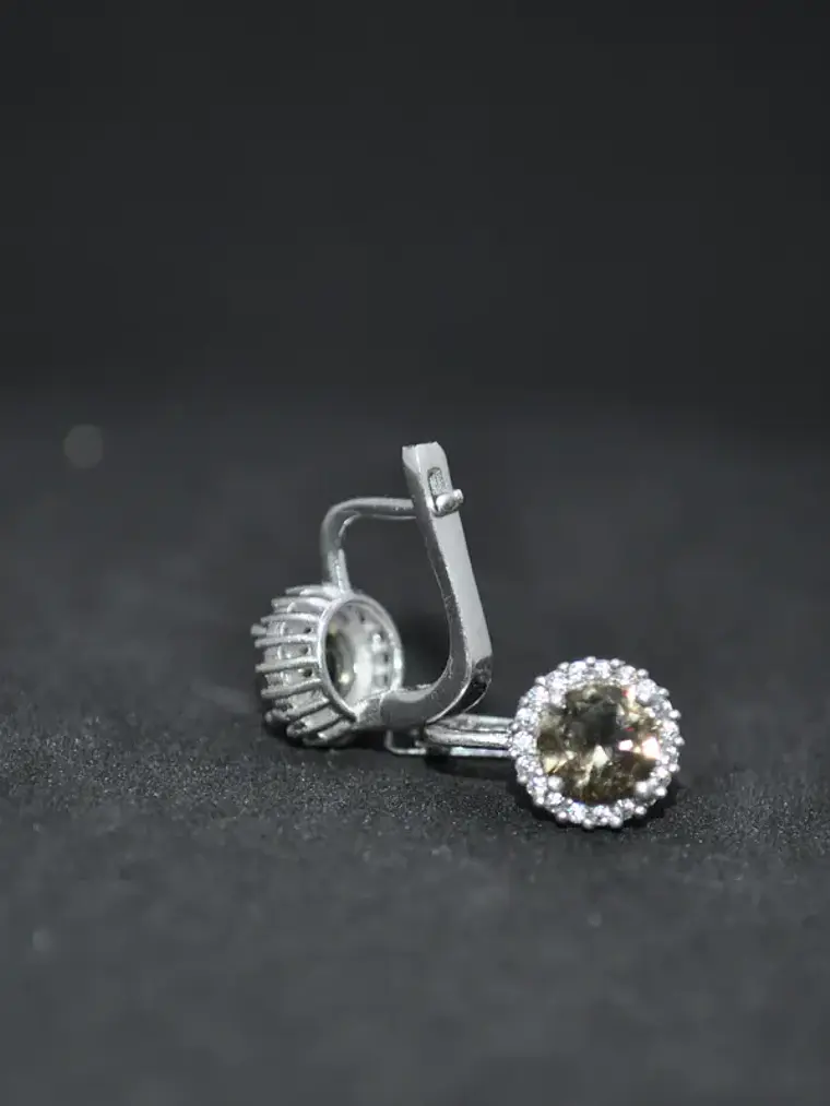 Aretes Redondos Pequeños Con Piedra Sultanita Y Circones 4