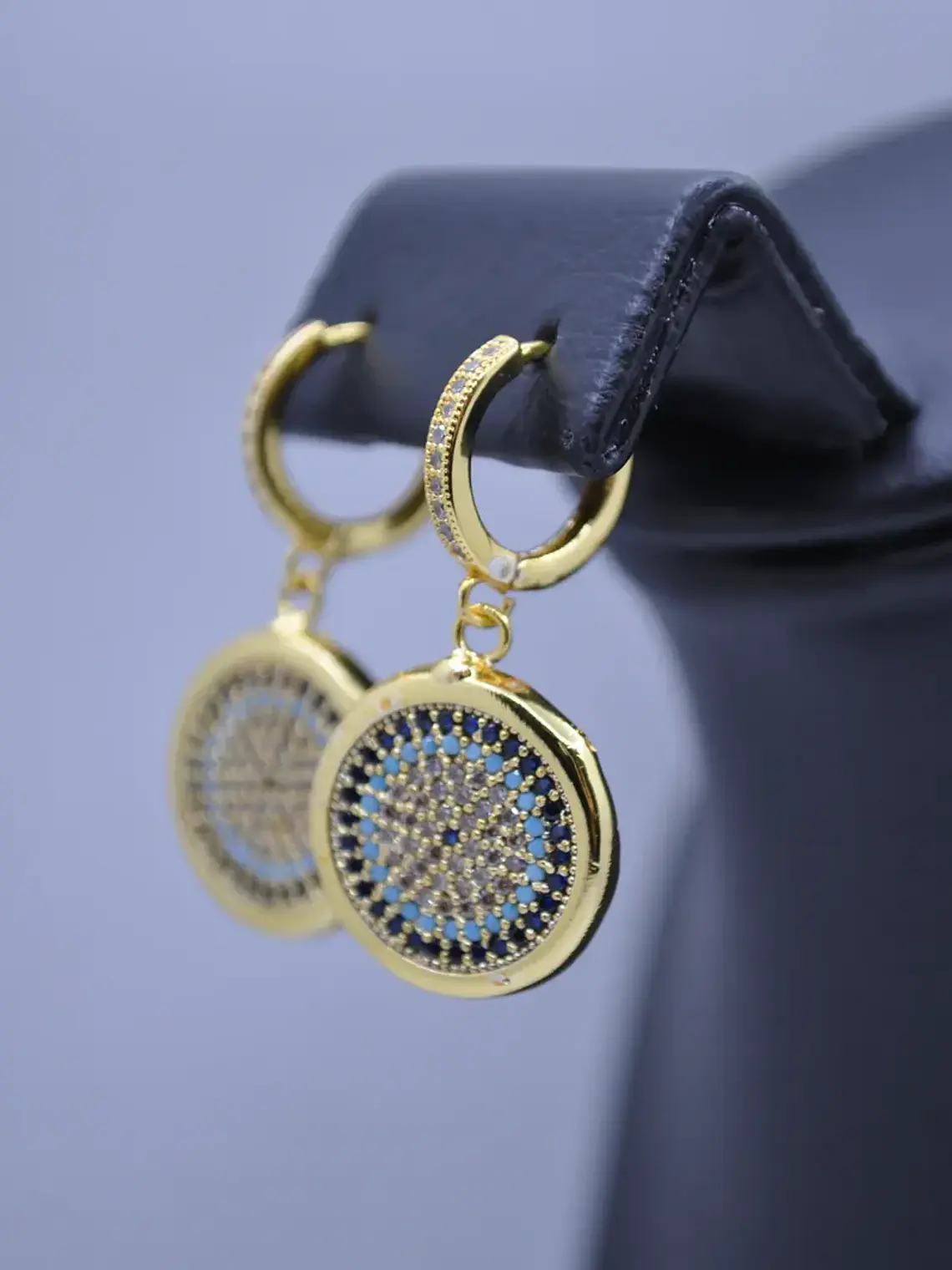 Aretes De Argolla Con Diseño De Ojo Turco Grande 3