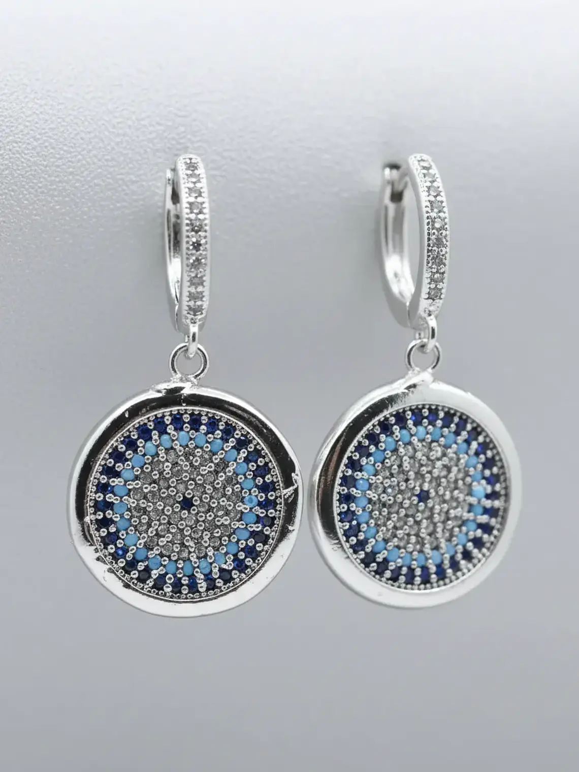Aretes De Argolla Con Diseño De Ojo Turco Grande 5