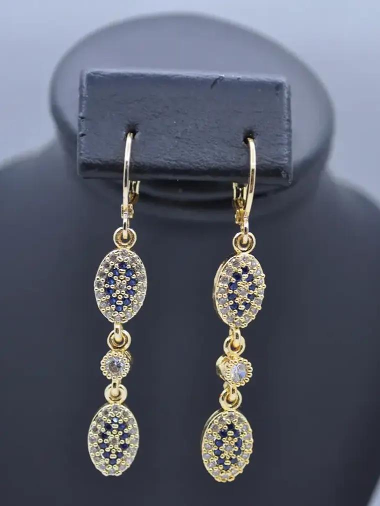 Aretes Colgantes Largos Con Ojos Turcos 5