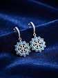 Aretes Colgantes Copo De Nieve Con Circones Azules - Miniatura 1