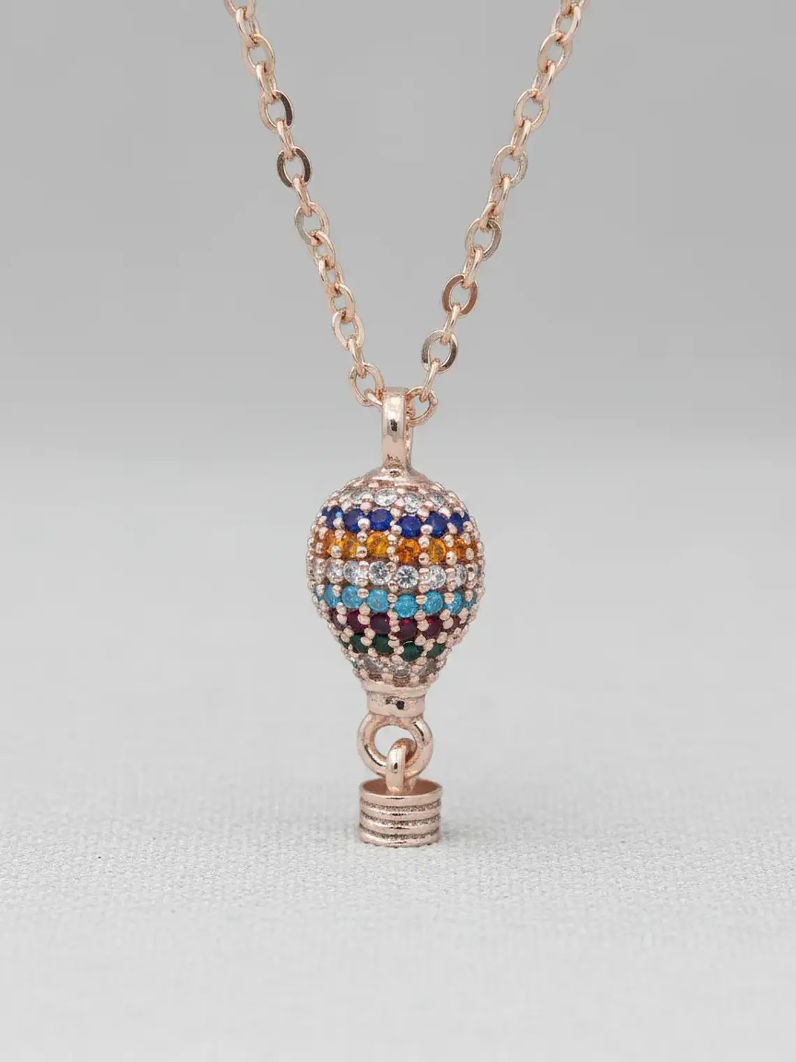 Collar Dije Globo Aerostático Cristales Multicolor 6