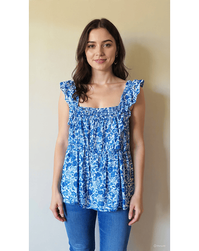 Top Lino/Viscosa/Algodon Talla L/XL