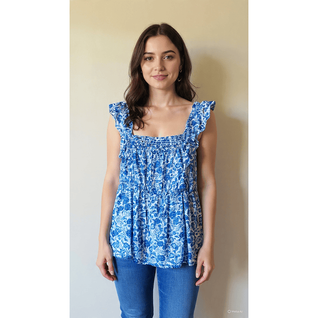 Top Lino/Viscosa/Algodon Talla L/XL