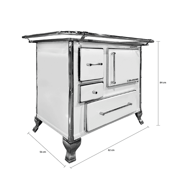 Cocina a Leña Llaima Mueble 80 Blanca 3