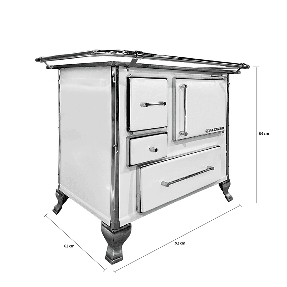 Cocina a Leña Llaima Mueble 90 Blanca 3