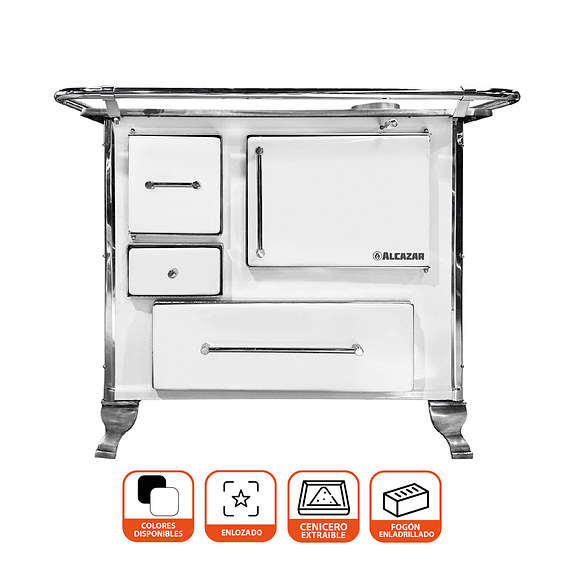 Cocina a Leña Llaima Mueble 90 Blanca 2