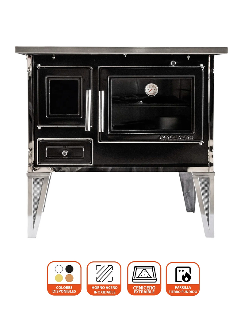 Cocina a Leña Calbuco L90 Negra  3