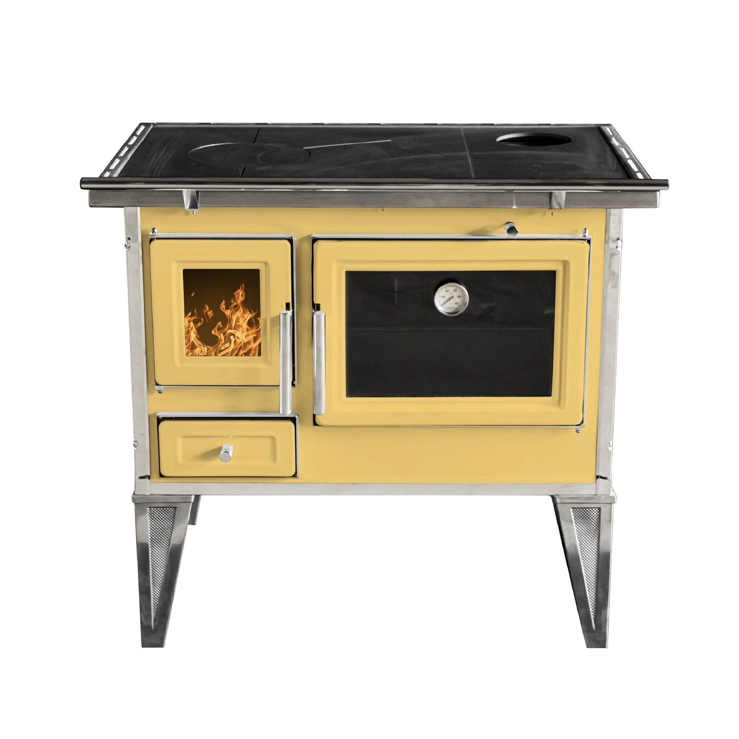 Cocina leña Calbuco L80 amarillo