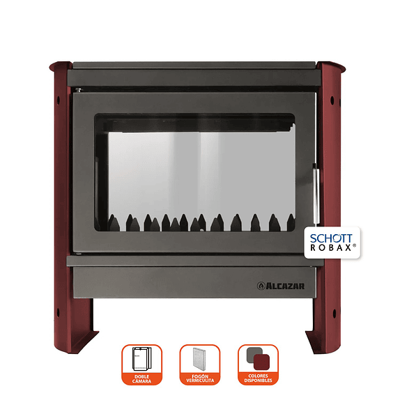 Estufa a Leña Tirolesa Doble Cara Burdeo 3