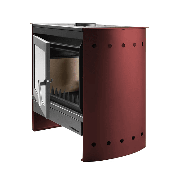 Estufa a Leña Tirolesa Doble Cara Burdeo 4