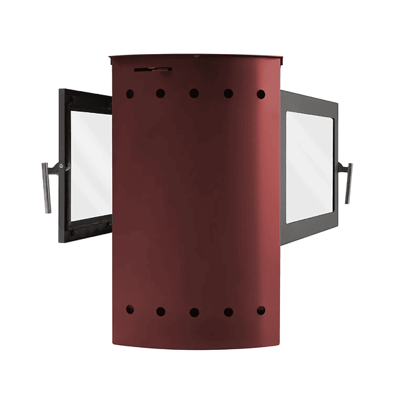 Estufa a Leña Tirolesa Doble Cara Burdeo 7