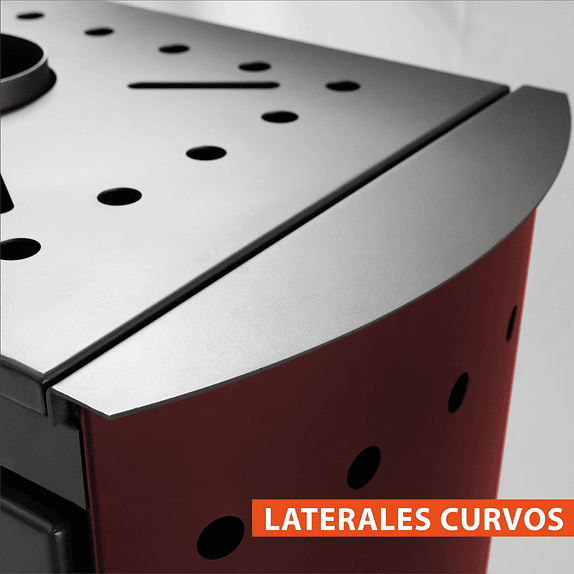 Estufa a Leña Tirolesa Doble Cara Burdeo 8