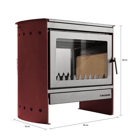 Estufa a Leña Tirolesa Doble Cara Burdeo 13