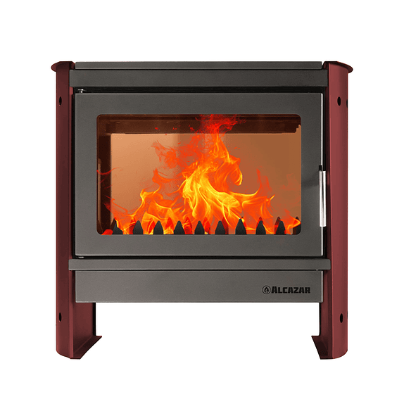Estufa a Leña Tirolesa Doble Cara Burdeo 1