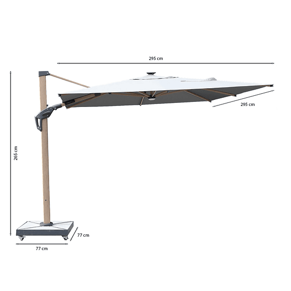 Combo Parasol Alcazar Gris 4*4 + Estufa de Patio Inferno 6