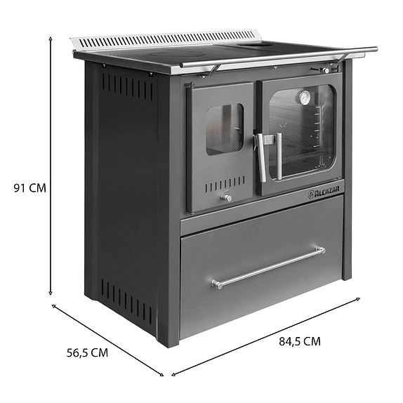 Cocina Combustión Lenta Europea M80 Gris 9