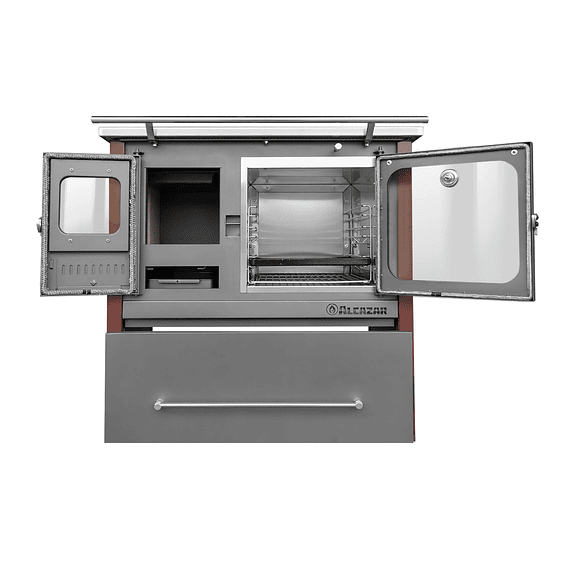 Cocina a Leña Europea M90 Burdeo con Kit 6