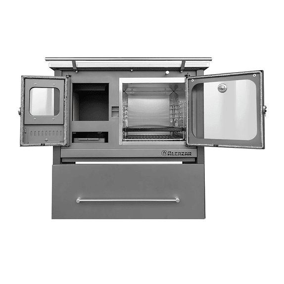 Cocina a Leña Europea M90 Gris con Kit 6