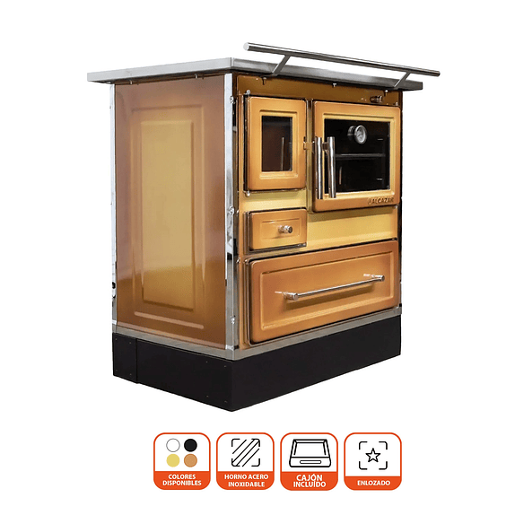 Cocina a Leña Calbuco MZ90 Difumada con Kit 6
