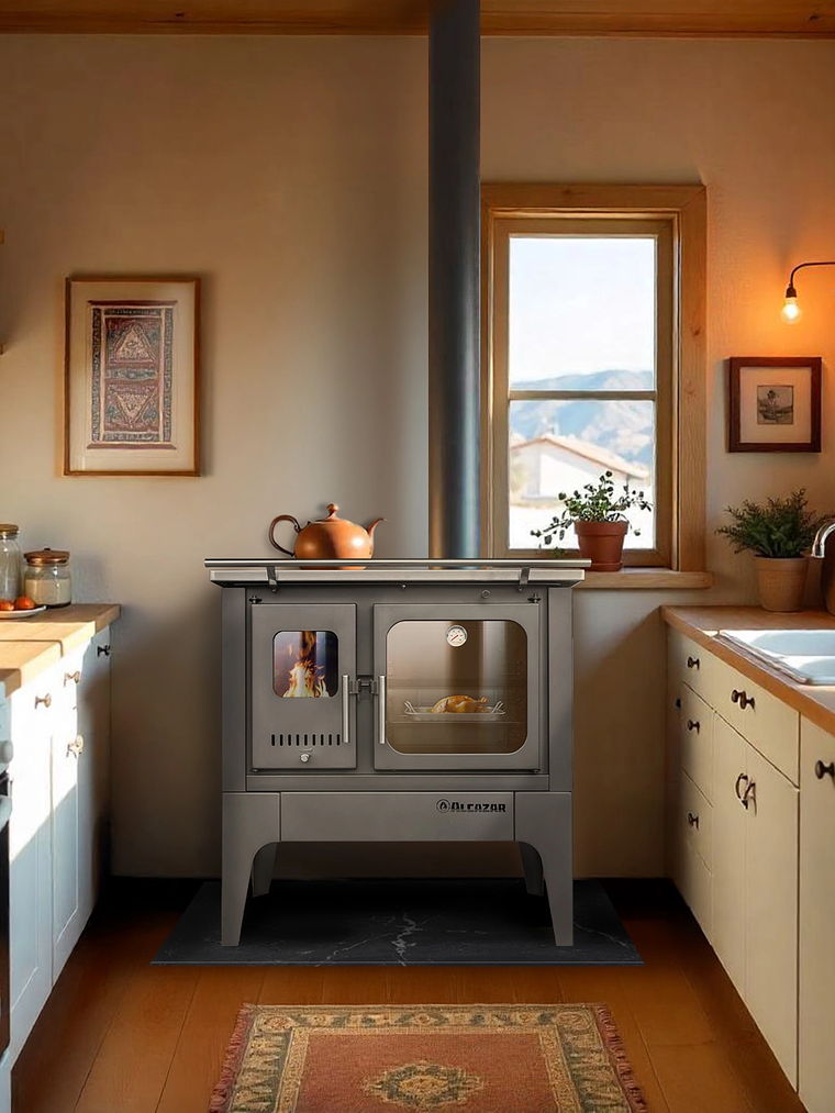 Cocina Combustión Lenta Europea S800 Gris 2