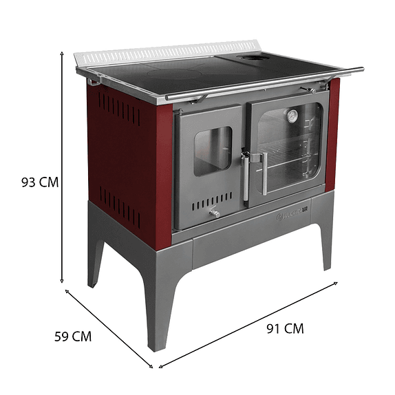 Cocina Combustión Lenta Europea S900 Burdeo 4