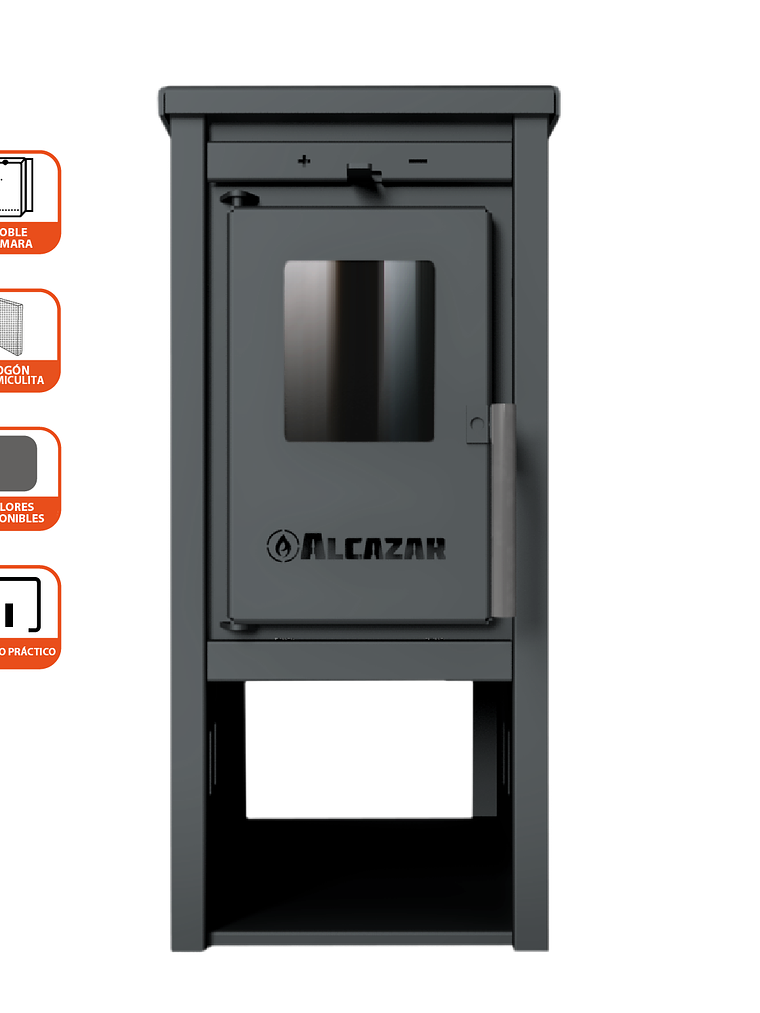 Estufa a Leña Patagonia 350 Gris con Kit 5