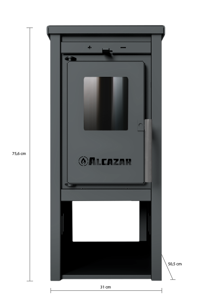 Estufa a Leña Patagonia 350 Gris con Kit 5