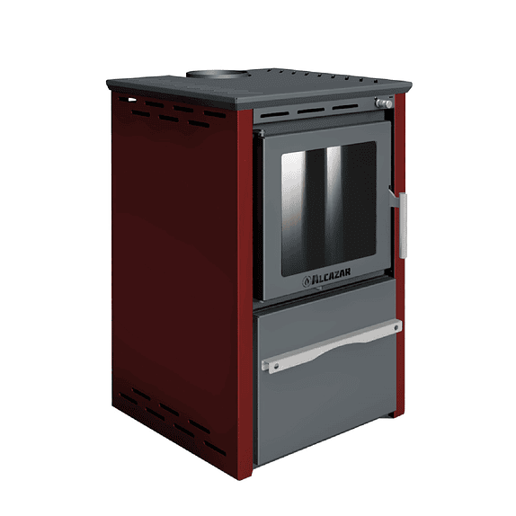 Estufa a Leña Patagonia 480 Burdeo con Kit 6