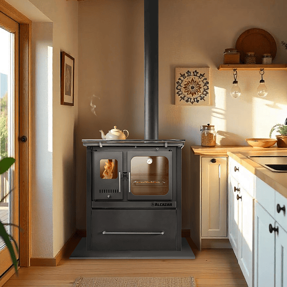 Cocina a Leña Europea M70 Gris con Kit 5