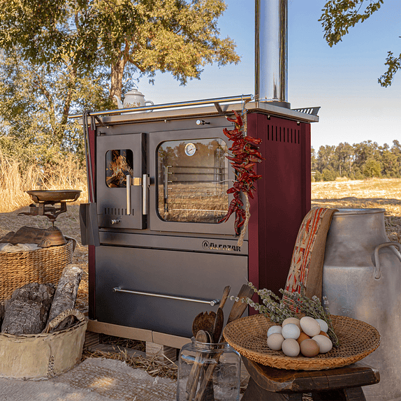 Cocina Combustión Lenta Europea M70 Burdeo 5