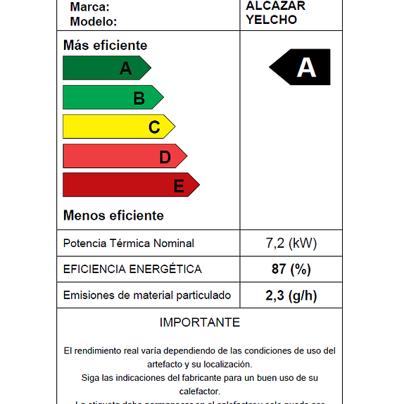 Estufa a Pellet Yelcho 15