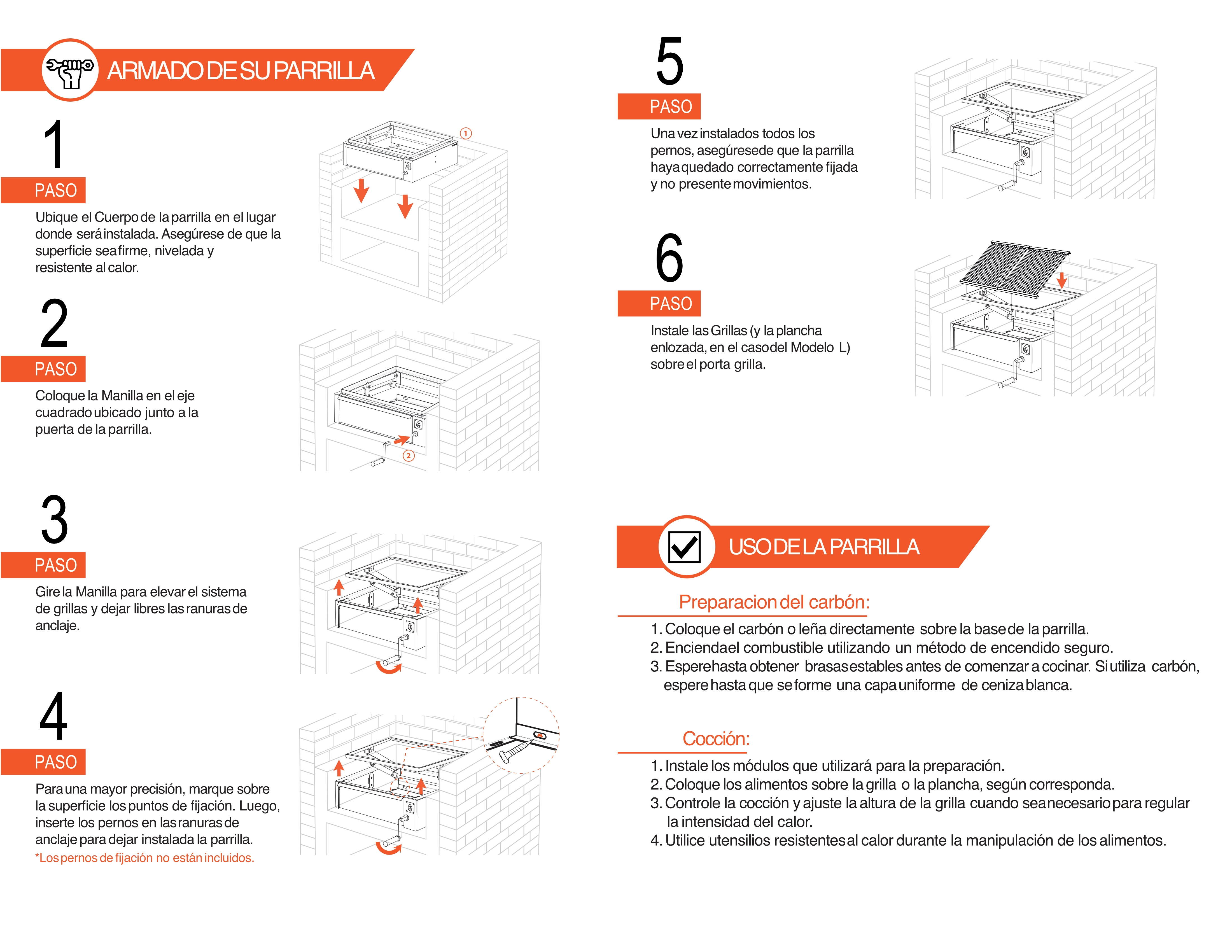 Medidas y dimensiones técnicas de la Parrilla Chaitén M