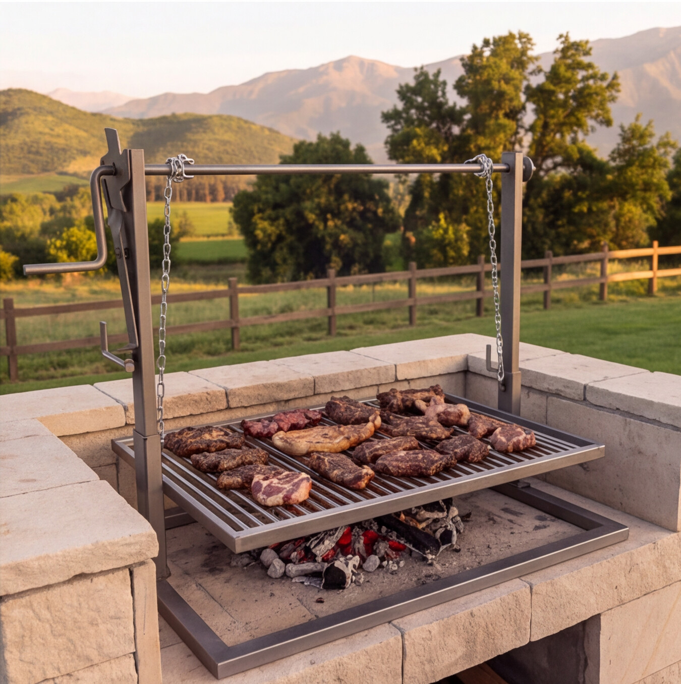 Parrilla Empotrable Ralún L en quincho exterior
