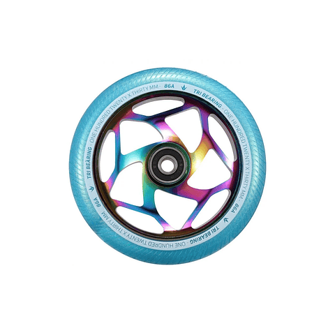 Tri Bearing Wheel 120mm x 30mm Oil Slick teal