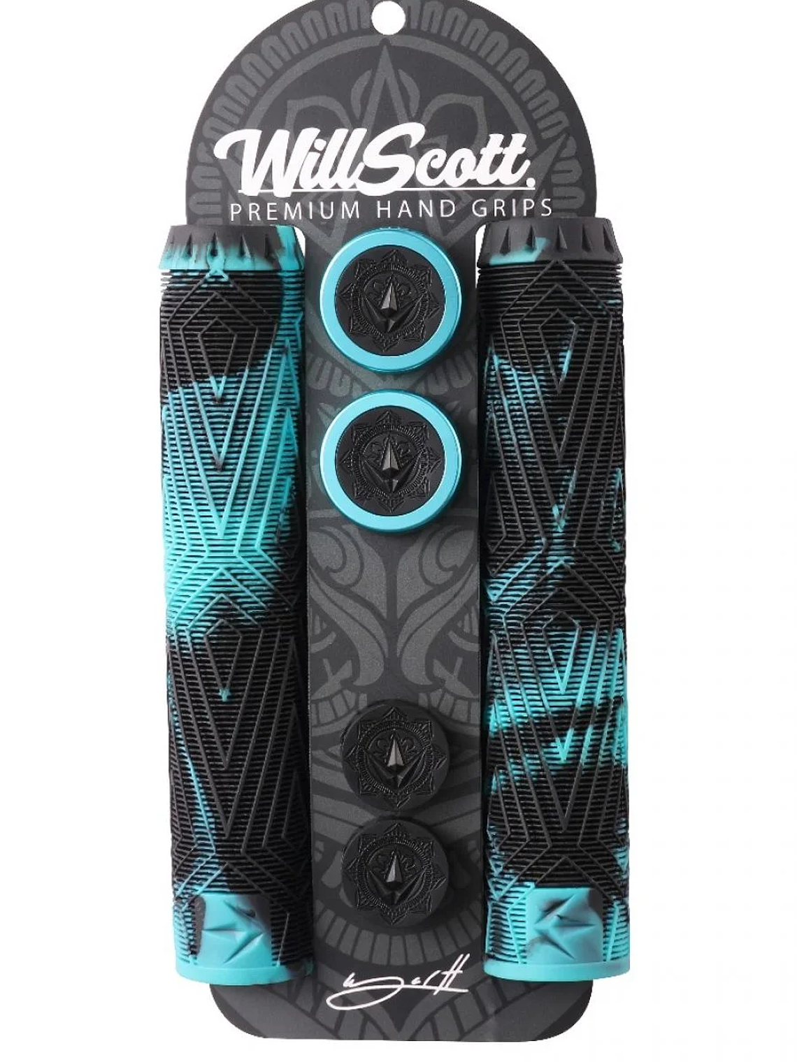 Will Scott hand grips - Black Teal 4