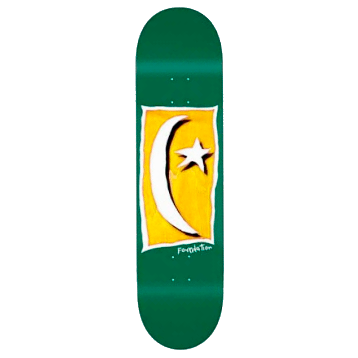 Star & Moon V2 Skateboard Deck 8.13'' (Green - Yellow Stain)  1